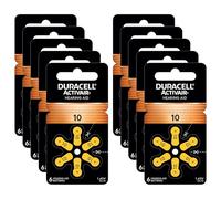 120 Batterie PILE Duracell Activair 10 Apparecchi Acustici PROTESI udito PR70