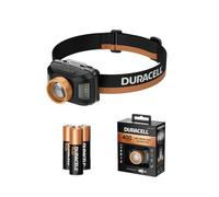 Duracell Lampada frontale a LED DH400 Core - 400 lumen, focalizzabile, 50 m, funzione luce rossa, diverse modalità di illuminazione, 3 batterie AAA incluse, ergonomica, resistente agli spruzzi, pronta