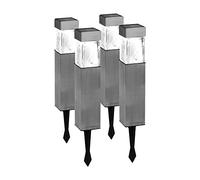 Duracell, lampade solari da giardino, per vialetti/prati/aiuole, in acciaio INOX, Acciaio, Silver, 0, led, a pile