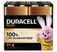 DURA PLUS E4 - Plus, batteria alcalina, blocco da 9 V, confezione da 4 pezzi