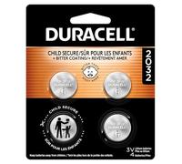 Duracell Set di 4 batterie a bottone al litio CR2032 da 3 V, rivestimento amaro per scoraggiare la deglutizione, confezione sicura per bambini, ideale per portachiavi, telecomandi e molto altro ancora