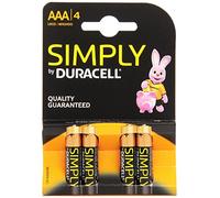 Duracell Simply Batterie alcaline, Ministilo, AAA, confezione 4 pezzi