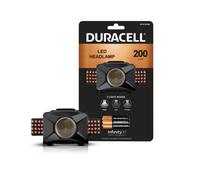 DURACELL Torcia Frontale LED 200 Lumen 3 Modalità IPX4 con 3x Batterie AAA