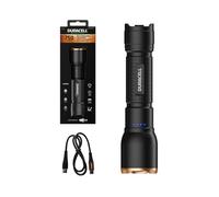 Duracell Torcia LED DF1500R Core Plus - 1500 lumen, focalizzabile, 150 m, ricaricabile USB-C, batteria agli ioni di litio 18650, diverse modalità di illuminazione, resistente agli spruzzi