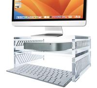 DuraClear Supporto per Mac Mini in acrilico - Rialzo con mensola per Mac Mini, hard disk e altri dispositivi