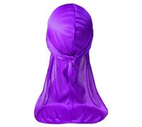 Durag - Cappello da uomo a coda lunga, morbido, per una facile gestione dell'acconciatura dopo il bagno e da indossare tutti i giorni, Viola, Taglia unica