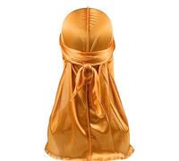 Durag - Cappello da uomo a coda lunga, morbido, per una facile gestione dell'acconciatura dopo il bagno e da indossare tutti i giorni, Oro, Taglia unica