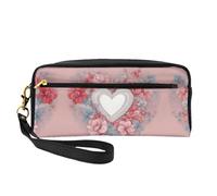 DURAGS Borsa per il trucco portatile con stampa di conchiglie sulla spiaggia, la piccola borsa perfetta per il viaggio, Cuore Romantico 1, Taglia unica