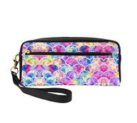 DURAGS Borsa per il trucco portatile con stampa tartaruga marina, la piccola borsa per il trucco perfetta per i viaggi, Bella sirena arcobaleno colori, Taglia unica