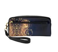 DURAGS Borsa portatile di trucco della stampa dei peperoni della pizza 3d, la piccola borsa perfetta di trucco per il viaggio, Oro Nota Musicale Con Stella Lucida Caduta, Taglia unica