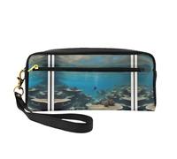 DURAGS Borsa portatile di trucco della stampa del campo di grano, la piccola borsa di trucco perfetta per il viaggio, Vista Oceano Sottomarino, Taglia unica