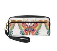 DURAGS Borsa portatile di trucco della stampa della peonia del giardino, la piccola borsa di trucco perfetta per il viaggio, Ricamo colorato farfalla 3, Taglia unica