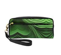 DURAGS Borsa portatile di trucco della stampa della strada italiana, la piccola borsa di trucco perfetta per il viaggio, Texture curva verde 2, Taglia unica