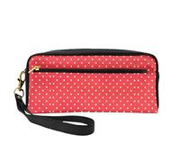 DURAGS Borsa portatile di trucco della stampa dell'elefante bianco, la piccola borsa di trucco perfetta per il viaggio, Pois rossi e bianchi, Taglia unica