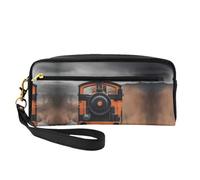 DURAGS Borsa portatile di trucco della stampa dello spruzzo del rame di struttura di marmo, la piccola borsa perfetta di trucco per il viaggio, Locomotiva2, Taglia unica