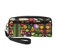 DURAGS Borsa portatile di trucco della stampa dello spruzzo del rame di struttura di marmo, la piccola borsa perfetta di trucco per il viaggio, Introduzione Di Varie Verdure2, Taglia unica