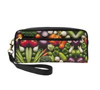 DURAGS Borsa portatile di trucco della stampa dello spruzzo del rame di struttura di marmo, la piccola borsa perfetta di trucco per il viaggio, Introduzione Di Varie Verdure3, Taglia unica