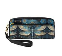DURAGS Borsa portatile di trucco della tribù dell'antico Egitto, la piccola borsa di trucco perfetta per il viaggio, Libellula Art Blue 3, Taglia unica