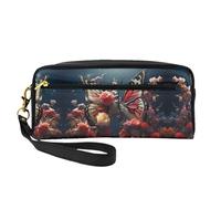 DURAGS Chameleon Ascolta Musica Stampa Portatile Makeup Bag,La Piccola Borsa Trucco Perfetto Per Viaggio, Fiori Baciare Farfalla, Taglia unica