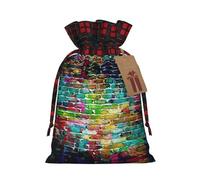 DURAGS Sacchetto regalo con cordoncino patchwork patchwork colorato colorato con mattoni colorati per festival, perfetto per occasioni speciali