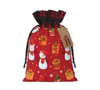 DURAGS Sacchetto regalo di Natale con pupazzo di neve chic patchwork con coulisse, sacchetto regalo in stoffa per festival, perfetto per occasioni speciali