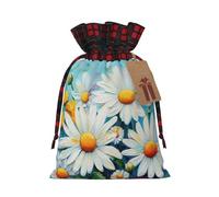 DURAGS Sacchetto regalo estivo con coulisse, margherite, chic, patchwork, sacchetto regalo per festival, perfetto per occasioni speciali, Summer Floral Daisies Flower1, 1 Count (Pack of 1)