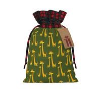 DURAGS Sacchetto regalo in tessuto con coulisse e motivo giraffa in stile cartone animato, per festival, perfetto per occasioni speciali, Cartoon Giraffa, 1 Count (Pack of 1)