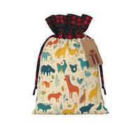 DURAGS Sacchetto regalo in tessuto con coulisse, motivo animale, elegante, patchwork, per festival, perfetto per occasioni speciali