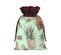 DURAGS Sacchetto regalo in tessuto con coulisse patchwork verde ananas per festival, perfetto per occasioni speciali, Ananas verde, 1 Count (Pack of 1)
