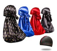 Durags Setoso da Uomo a 360 Onde, 4 Pezzi, Designer Do Rag, Premio 1 Wave cap, S-Money BRB 4 Pezzi, M