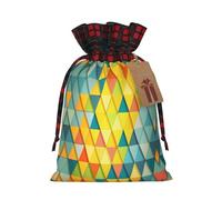 DURAGS Triangolo colorato Chic Patchwork Coulisse Regalo Sacchetto di stoffa Regalo per le feste, perfetto per occasioni speciali