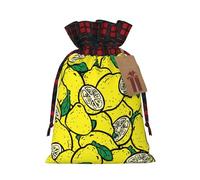 DURAGS Yellow Lemon1, elegante sacchetto regalo in tessuto patchwork con coulisse, per festival, perfetto per occasioni speciali