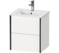 Durait XViu 4315 meuble sous-lavabo mural, 2 tiroirs, pour lavabo ME by Starck 233653, 510x420 mm, XV43150B207, XV43150B207, Colorazione: nero opaco / grigio cemento opaco
