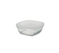 Duralex Coppetta con Coperchio in Plastica Lys, Vetro, Trasparente/Azzurro, 14 cm, Glass, 0.01 mm