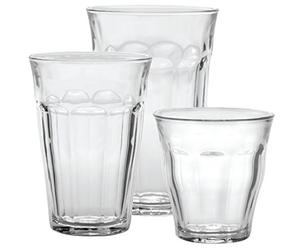 Duralex Made In France Picardie 18-Piece Clear Drinking Glasses & Tumbler Set: Set includes: (6) 8-3/4 oz, (6) 12-5/8 oz, (6) 16-7/8 oz by Duralex