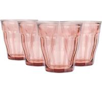 Duralex - Set di bicchieri in vetro Picardie, 250 ml, 4 pezzi, vetro temperato impilabili - Rosa