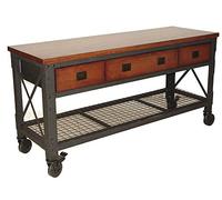 Duramax Banco da lavoro a 3 cassetti, per casa, garage e officina, con ripiano in filo metallico, resistente, con cassetto portaoggetti, capacità 450 kg su legno superiore, 183 x 61 x 94 cm