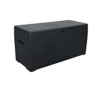 Duramax Cedargrain Durabox 270 litri, contenitore per mobili da giardino in plastica per esterni con coperchio chiudibile, con ruote e maniglie, Grigio scuro