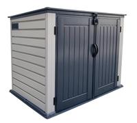 Duramax MultiStore 2100L abri de jardin en plastique, Abri de jardin pour vélos, Cache-poubelle ventilé avec serrure, Coffre de rangement en vinyle sans entretien, Abri range poubelle, 192x107x137 cm