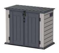 Duramax MultiStore 800L abri de jardin en plastique, Abri de jardin pour vélos, Cache-poubelle ventilé avec serrure, Coffre de rangement en vinyle sans entretien, Abri range poubelle, 135x76x111.5 cm