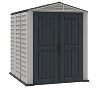 Duramax YardMate Capannone da giardino in plastica con pavimento in plastica, colore: Antracite e Adobe, 5 x 8
