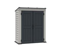 Duramax YardMate Capannone da giardino in plastica con pavimento in plastica, colore: Antracite e Adobe, 5 x 3 Pent Roof