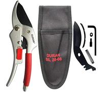 Duran - Cesoie da giardino a ghiaia Rolling Cut - Lama SK5 + Molla + Incudine PP - Cesoie professionali in alluminio leggero - Fodera per cintura e kit di ricambio inclusi - Taglio rami 2 cm