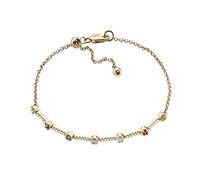 Duran Exquse - Bracciale Melodia di colori, regolabile, bianco topaz, ametista, topaz, citrino, granato e peridoto. Argento dorato, Mediano, Argento sterling, Quarzo