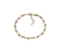 Duran Exquse -Bracciale Pantone catena con rondelle e pietre pastello, 18+3 cm. Argento dorato, Mediano, Argento sterling, Quarzo