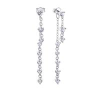 Durán Exquse-Orecchini a doppio doppio con catena, zirconi. Argento