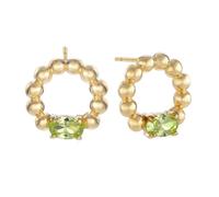 Duran Exquse-Orecchini Bubble, cerchio a sfera con quarzo verde. Argento dorato