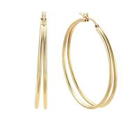 Durán Exquse-Orecchini Piazza doppi cerchi. Argento dorato