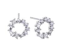 Durán Exquse-Orecchini Pretty cerchio con diverse dimensioni di zirconi. Argento