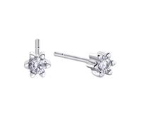 Durán Exquse-Orecchini Pretty zirconi con sei artigli. Argento, Pequeño, Argento sterling Argento, Zircone